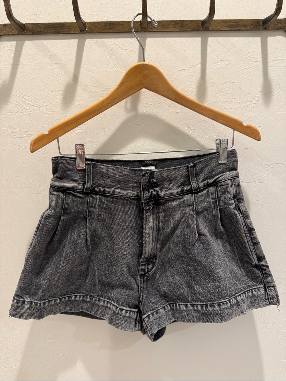 Edwin Women's High-Waist Washed Black Denim Shorts